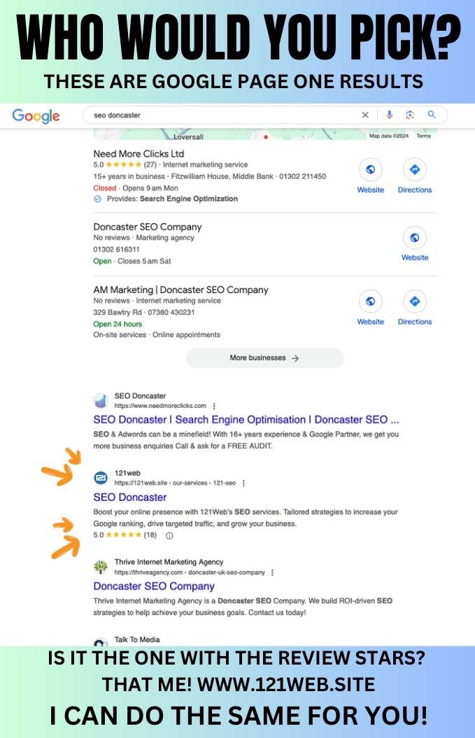 seo doncaster review stars sample 