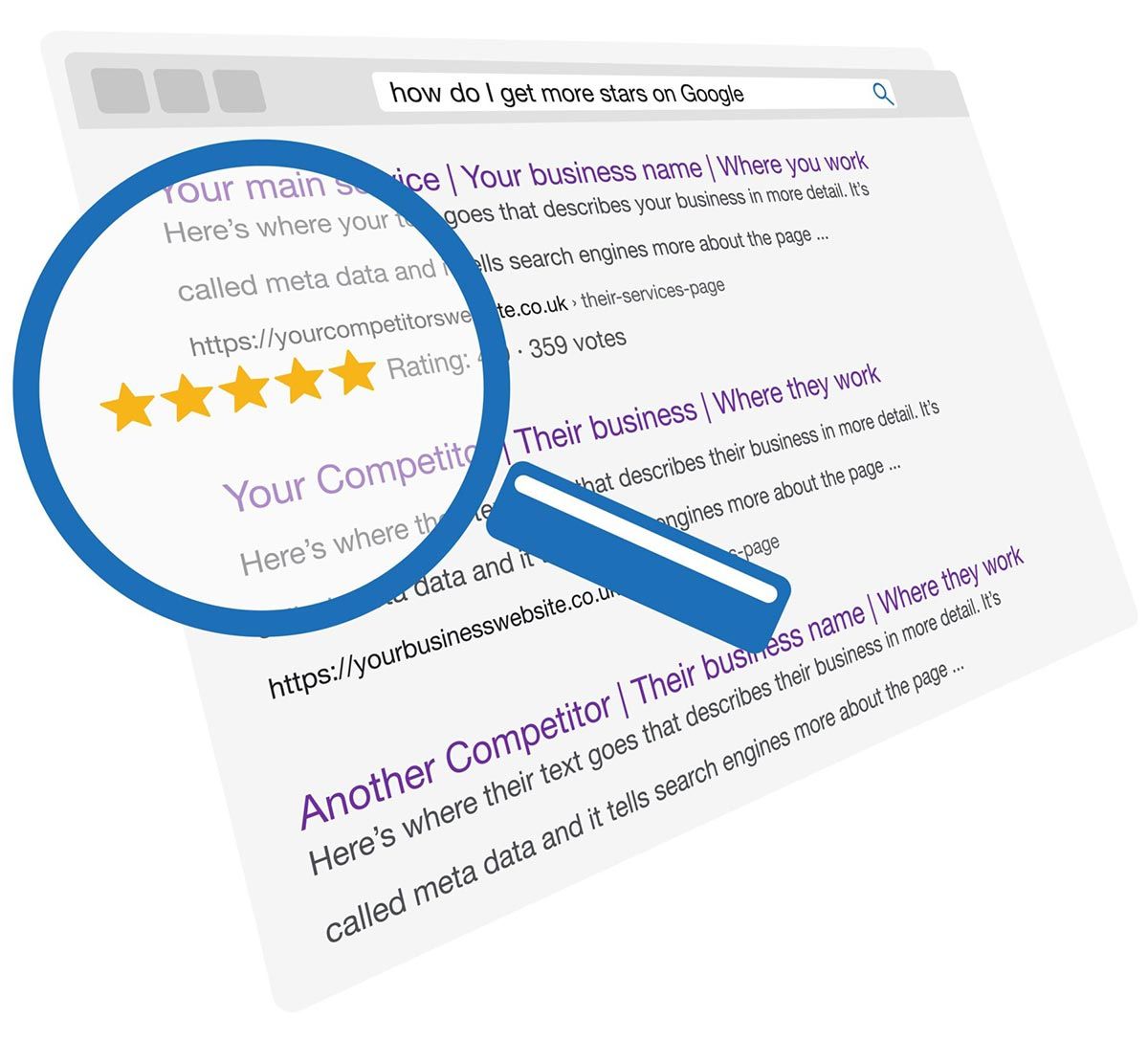 review stars in search results