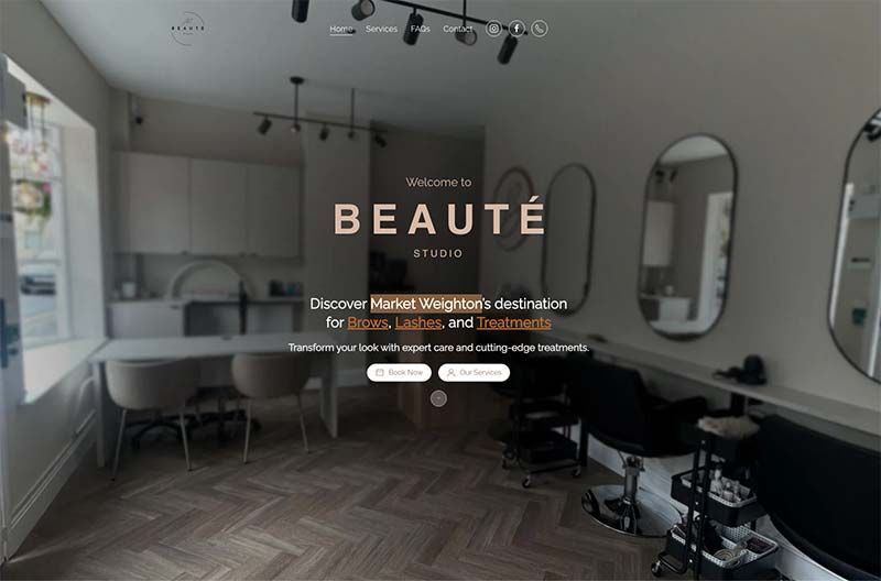 website design Doncaster - the beaute studio Market Weighton 
