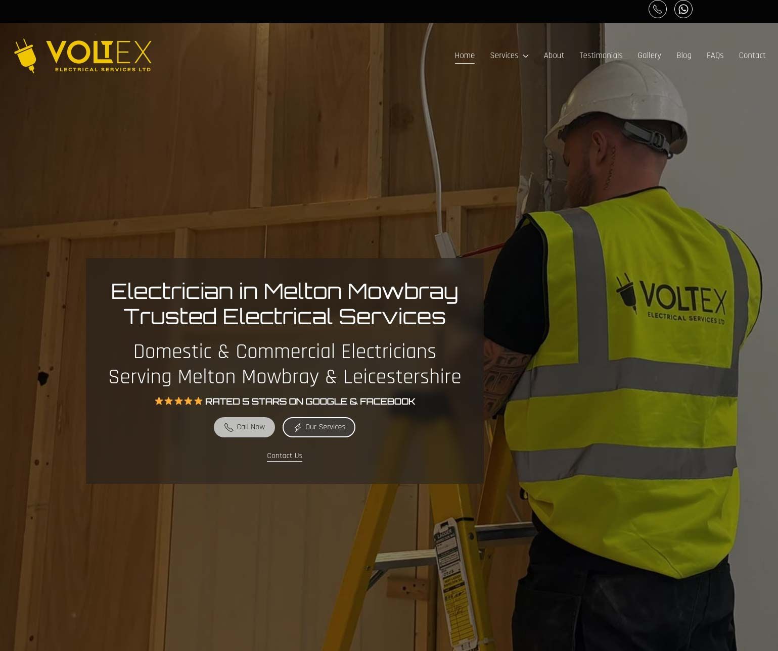 website design Doncaster - Client website Electrician in Melton Mowbory